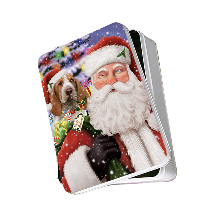 Santa Carrying Bracco Italiano Dog and Christmas Presents Photo Storage Tin PITN55435