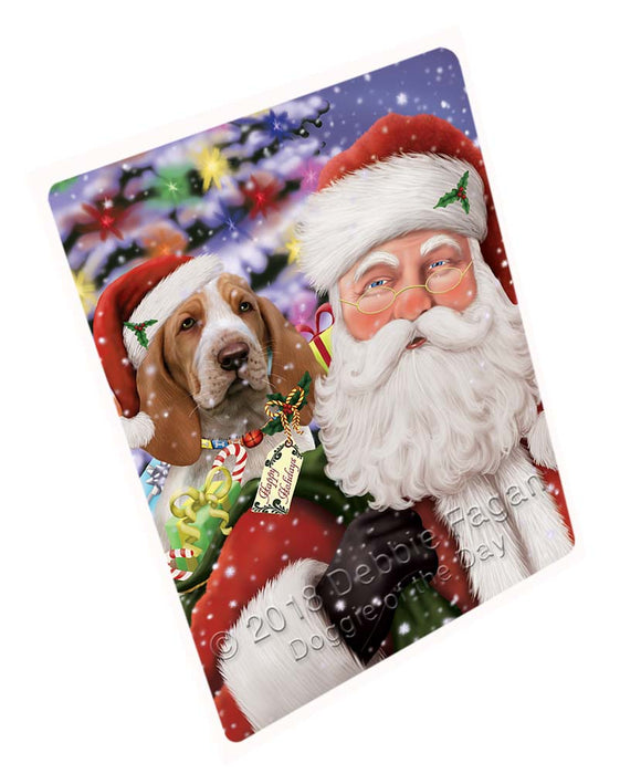 Santa Carrying Bracco Italiano Dog and Christmas Presents Cutting Board C71613
