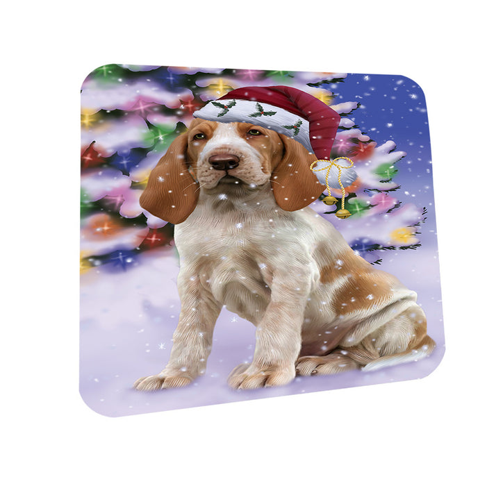 Winterland Wonderland Bracco Italiano Dog In Christmas Holiday Scenic Background Coasters Set of 4 CST55648