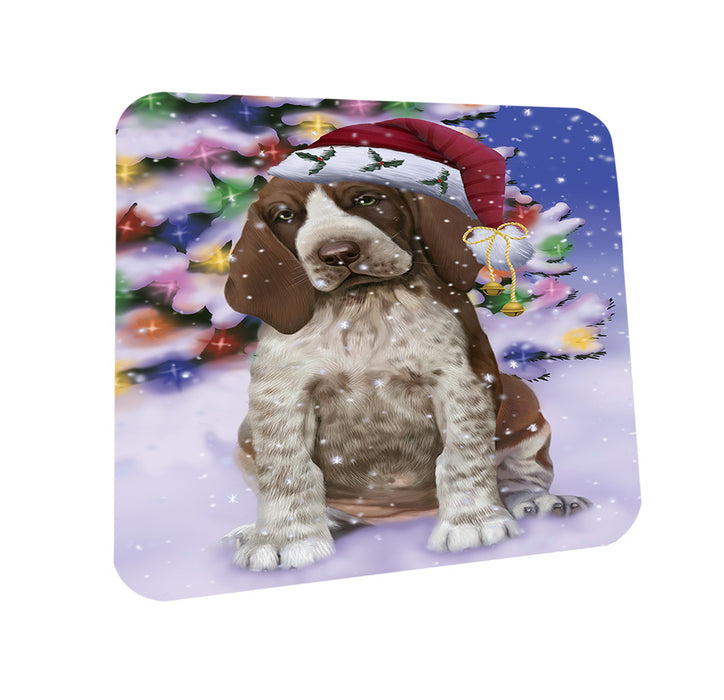 Winterland Wonderland Bracco Italiano Dog In Christmas Holiday Scenic Background Coasters Set of 4 CST55647