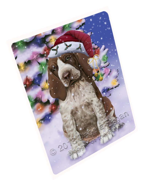 Winterland Wonderland Bracco Italiano Dog In Christmas Holiday Scenic Background Large Refrigerator / Dishwasher Magnet RMAG96402