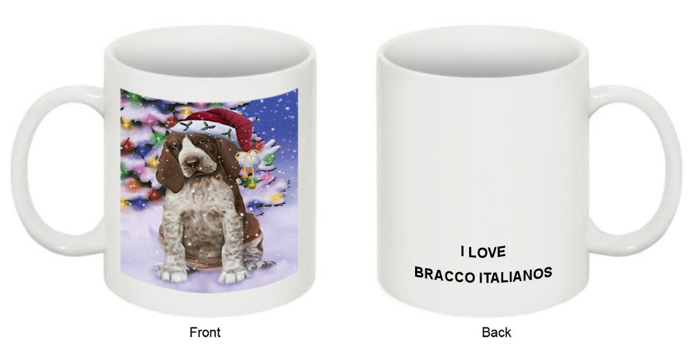Winterland Wonderland Bracco Italiano Dog In Christmas Holiday Scenic Background Coffee Mug MUG51087