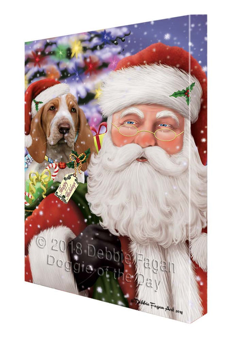 Santa Carrying Bracco Italiano Dog and Christmas Presents Canvas Print Wall Art Décor CVS119357