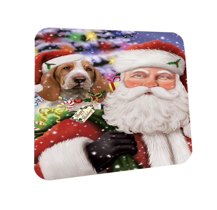 Santa Carrying Bracco Italiano Dog and Christmas Presents Coasters Set of 4 CST55450