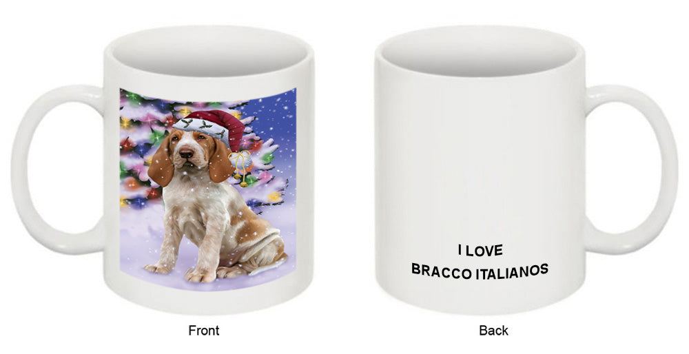 Winterland Wonderland Bracco Italiano Dog In Christmas Holiday Scenic Background Coffee Mug MUG51088