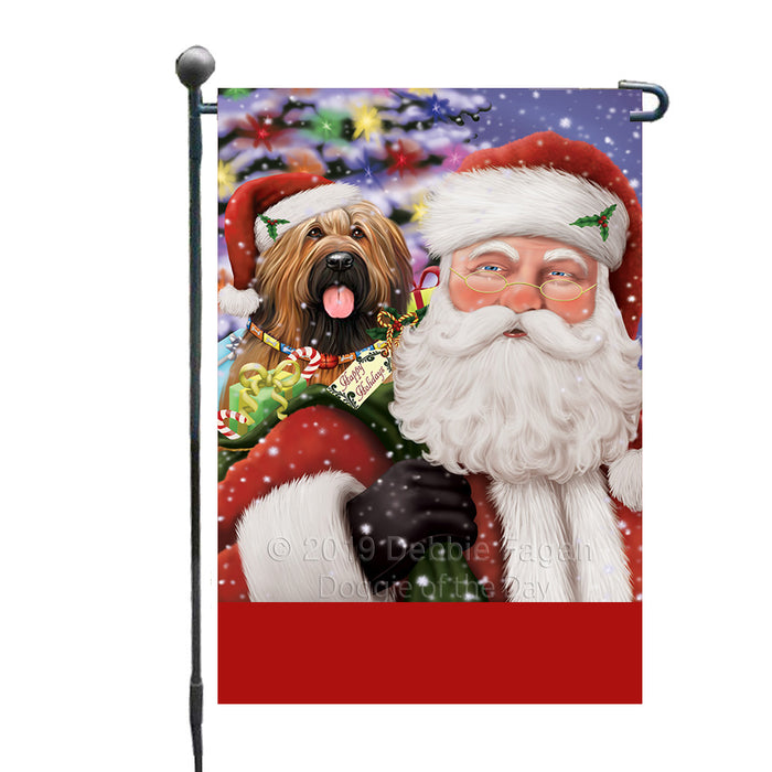 Personalized Santa Carrying Briard Dog and Christmas Presents Custom Garden Flag GFLG63739
