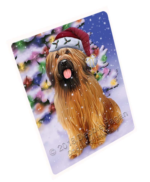 Winterland Wonderland Briard Dog In Christmas Holiday Scenic Background Magnet MAG72210 (Small 5.5" x 4.25")