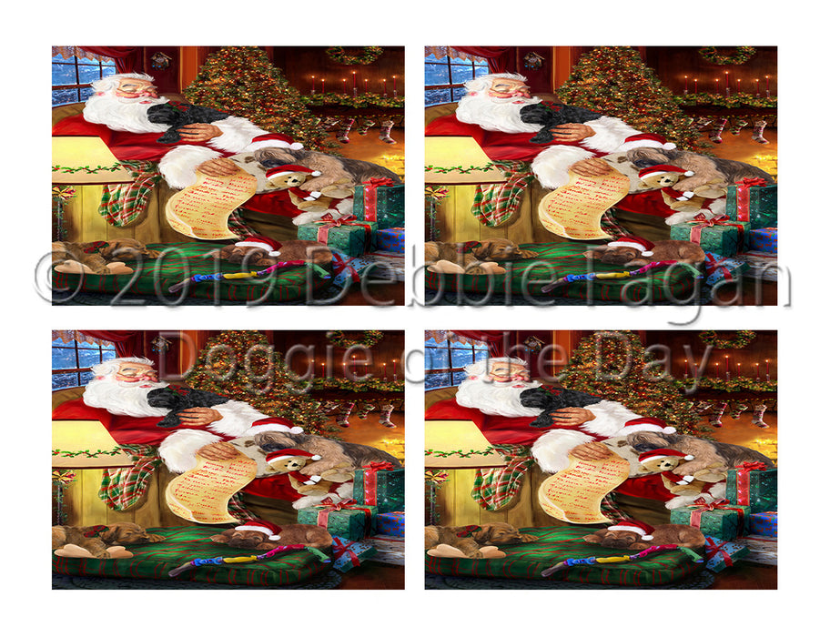 Santa Sleeping with Briard Dogs Placemat
