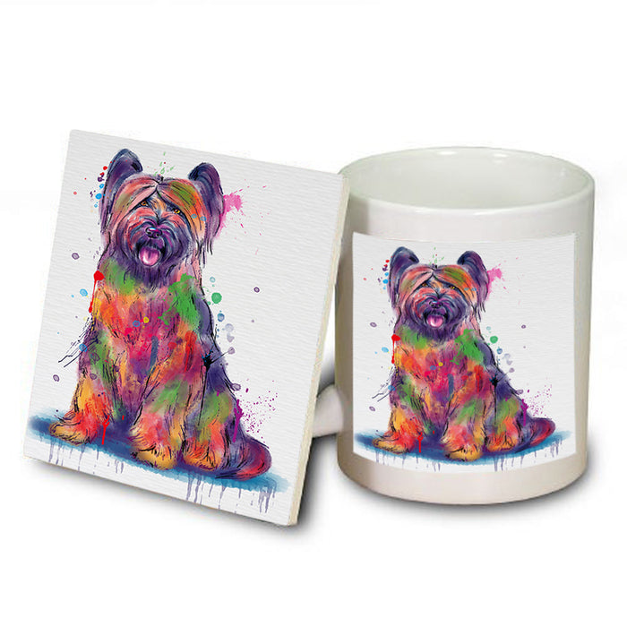 Watercolor Briard Dog Mug and Coaster Set MUC57536