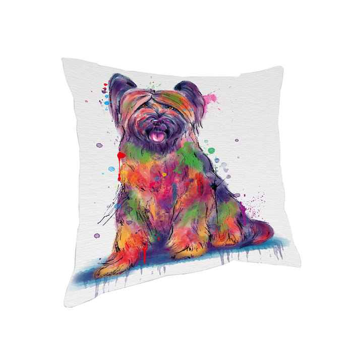 Watercolor Briard Dog Pillow with Top Quality High-Resolution Images - Ultra Soft Pet Pillows for Sleeping - Reversible & Comfort - Ideal Gift for Dog Lover - Cushion for Sofa Couch Bed - 100% Polyester