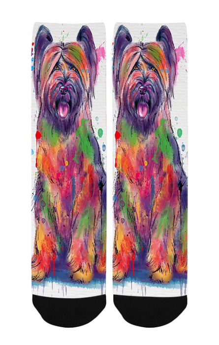 Watercolor Briard Dog Women's Casual Socks
