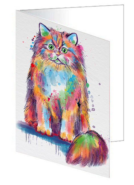 Watercolor British Longhair Cat Handmade Artwork Assorted Pets Greeting Cards and Note Cards with Envelopes for All Occasions and Holiday Seasons GCD79067