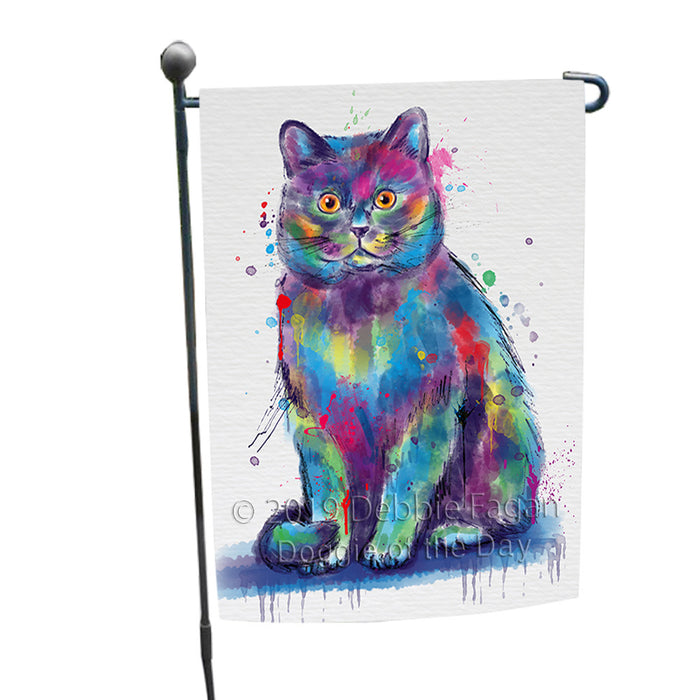 Watercolor British Shorthair Cat Garden Flag GFLG66108