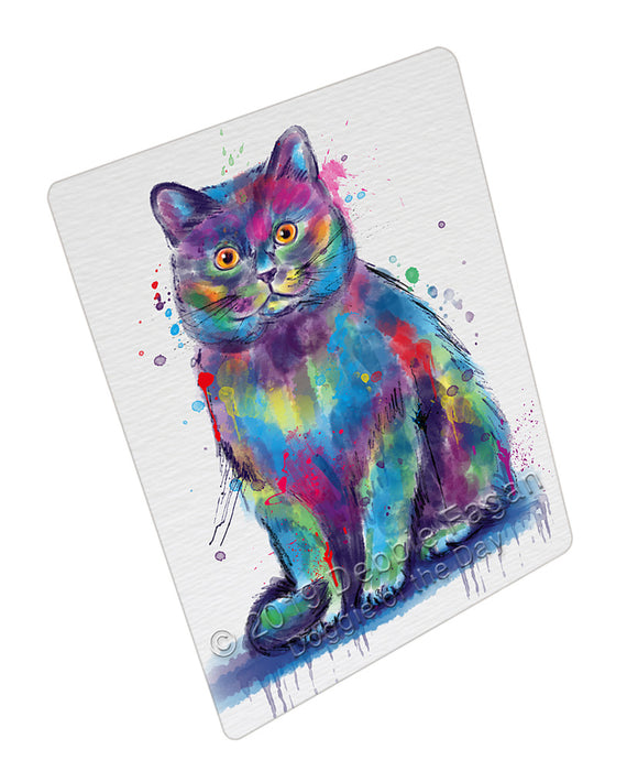 Watercolor British Shorthair Cat Cutting Board - For Kitchen - Scratch & Stain Resistant - Designed To Stay In Place - Easy To Clean By Hand - Perfect for Chopping Meats, Vegetables
