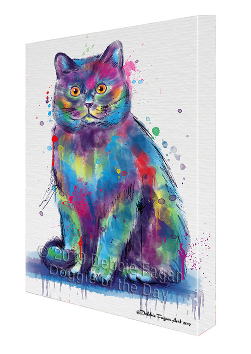 Watercolor British Shorthair Cat Canvas Print Wall Art Décor CVS141776