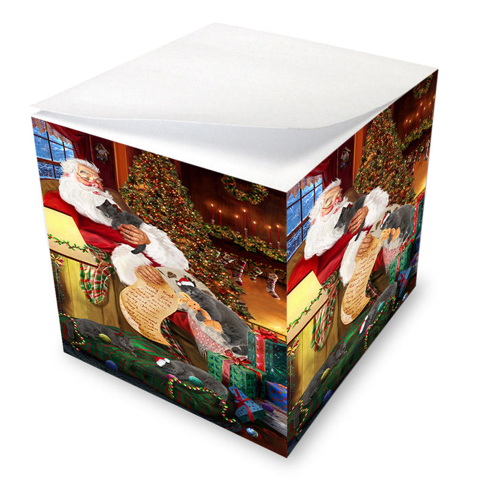 Santa Sleeping with British Shorthair Cats Christmas Note Cube NOC52813