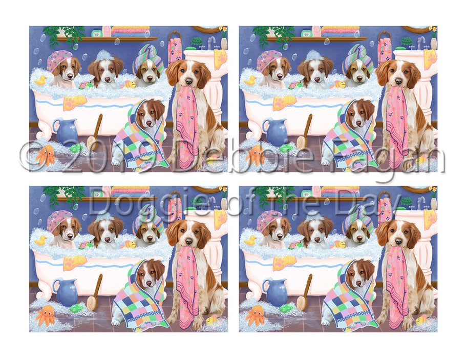 Rub A Dub Dogs In A Tub Brittany Spaniel Dogs Placemat