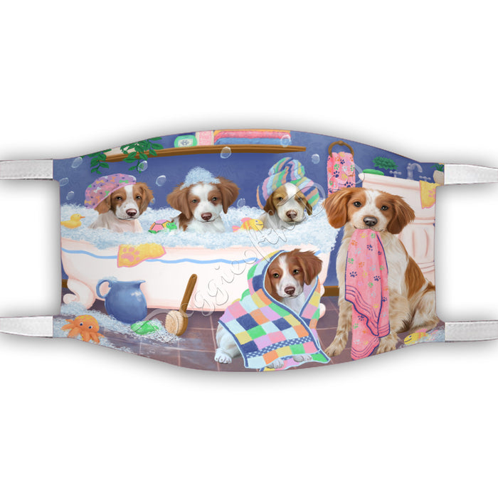 Rub A Dub Dogs In A Tub  Brittany Spaniel Dogs Face Mask FM49487