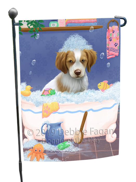 Rub A Dub Dog In A Tub Brittany Spaniel Dog Garden Flag GFLG66180