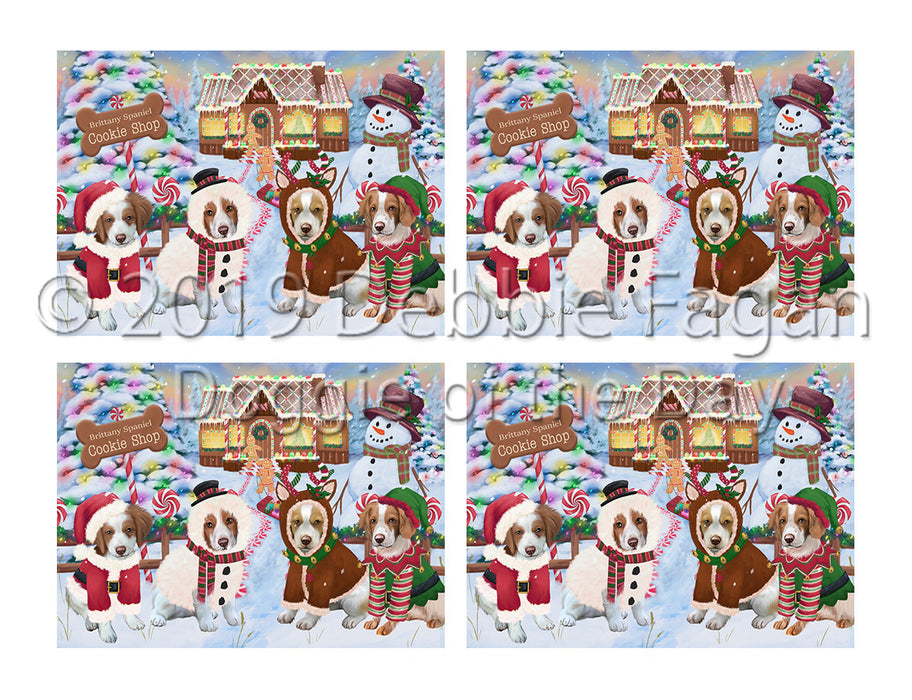 Holiday Gingerbread Cookie Brittany Spaniel Dogs Placemat