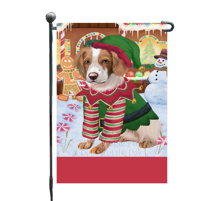 Personalized Gingerbread Candyfest Brittany Spaniel Dog Custom Garden Flag GFLG63975