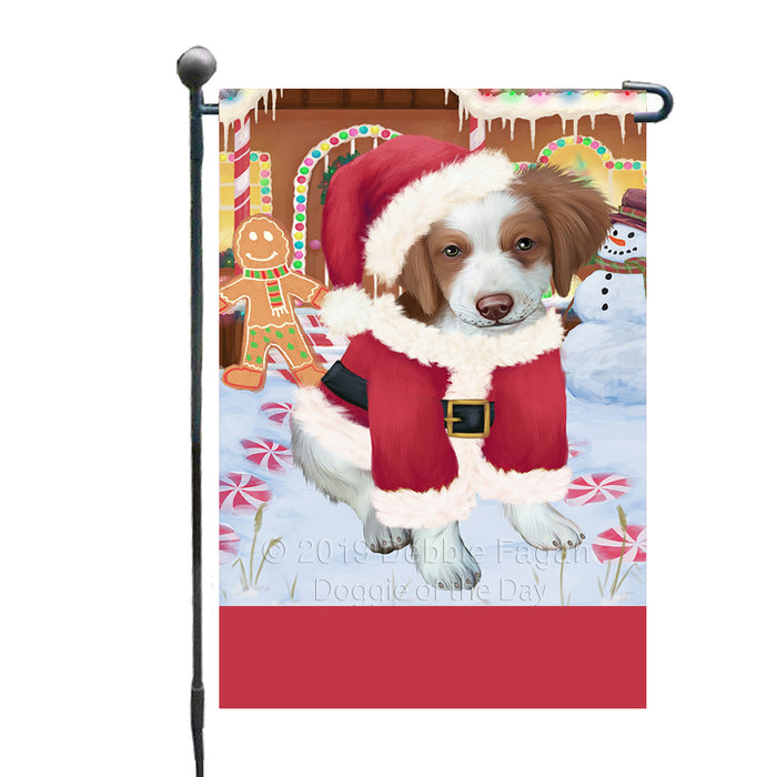 Personalized Gingerbread Candyfest Brittany Spaniel Dog Custom Garden Flag GFLG63976