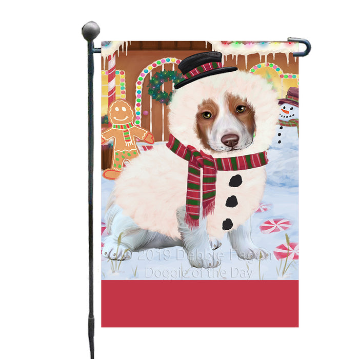 Personalized Gingerbread Candyfest Brittany Spaniel Dog Custom Garden Flag GFLG63981