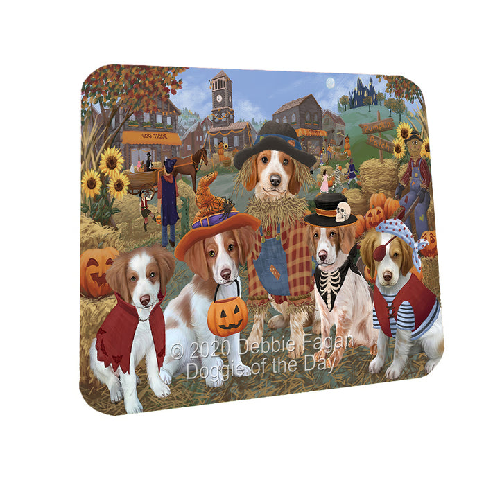 Halloween 'Round Town Brittany Spaniel Dogs Coasters Set of 4 CSTA57920