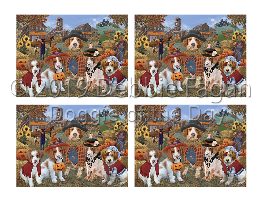 Halloween 'Round Town Brittany Spaniel Dogs Placemat