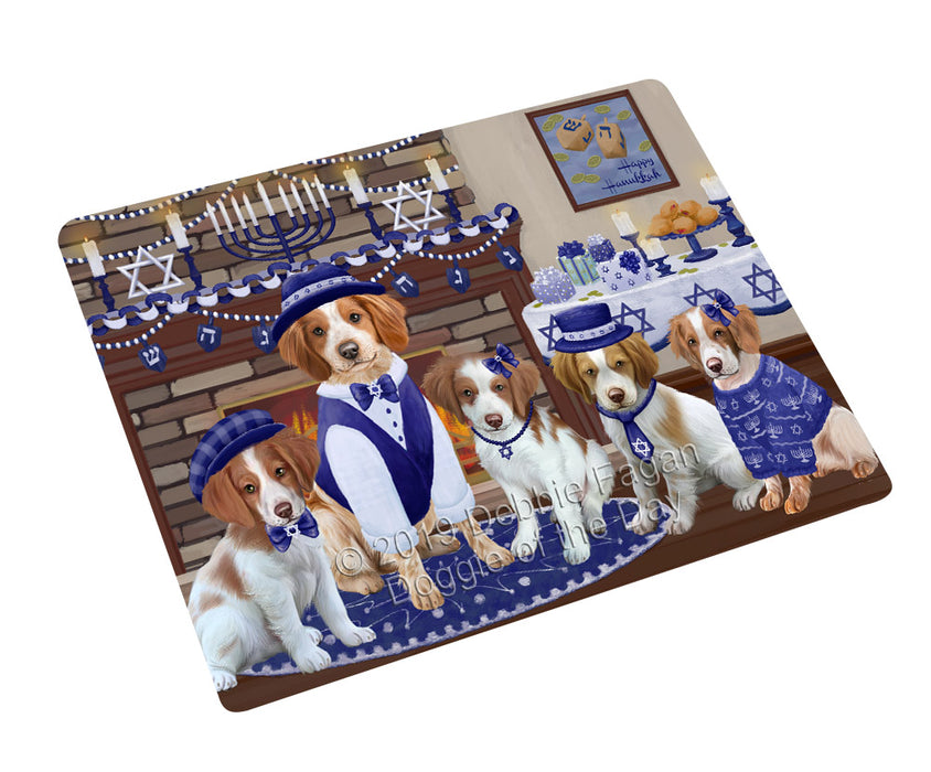 Happy Hanukkah Family and Happy Hanukkah Both Brittany Spaniel Dogs Magnet MAG77608 (Small 5.5" x 4.25")