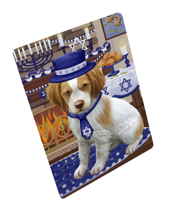 Happy Hanukkah Family and Happy Hanukkah Both Brittany Spaniel Dog Cutting Board C77440