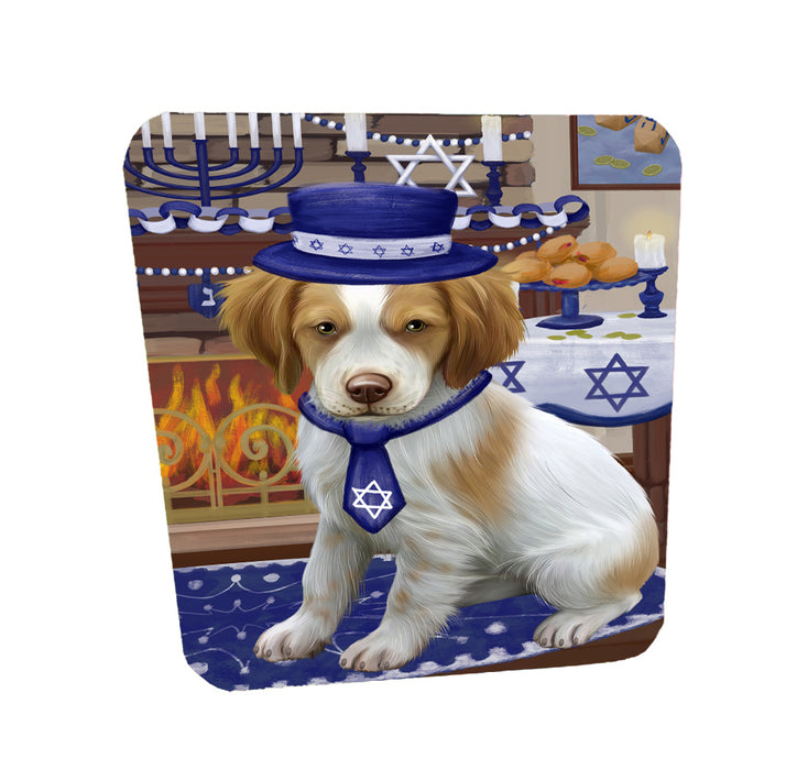 Happy Hanukkah Family Boxer Dogs Coasters Set of 4 CSTA57614