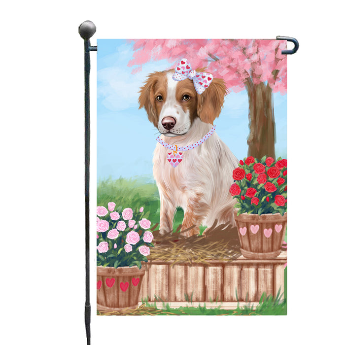 Personalized Rosie 25 Cent Kisses Brittany Spaniel Dog Custom Garden Flag GFLG64667