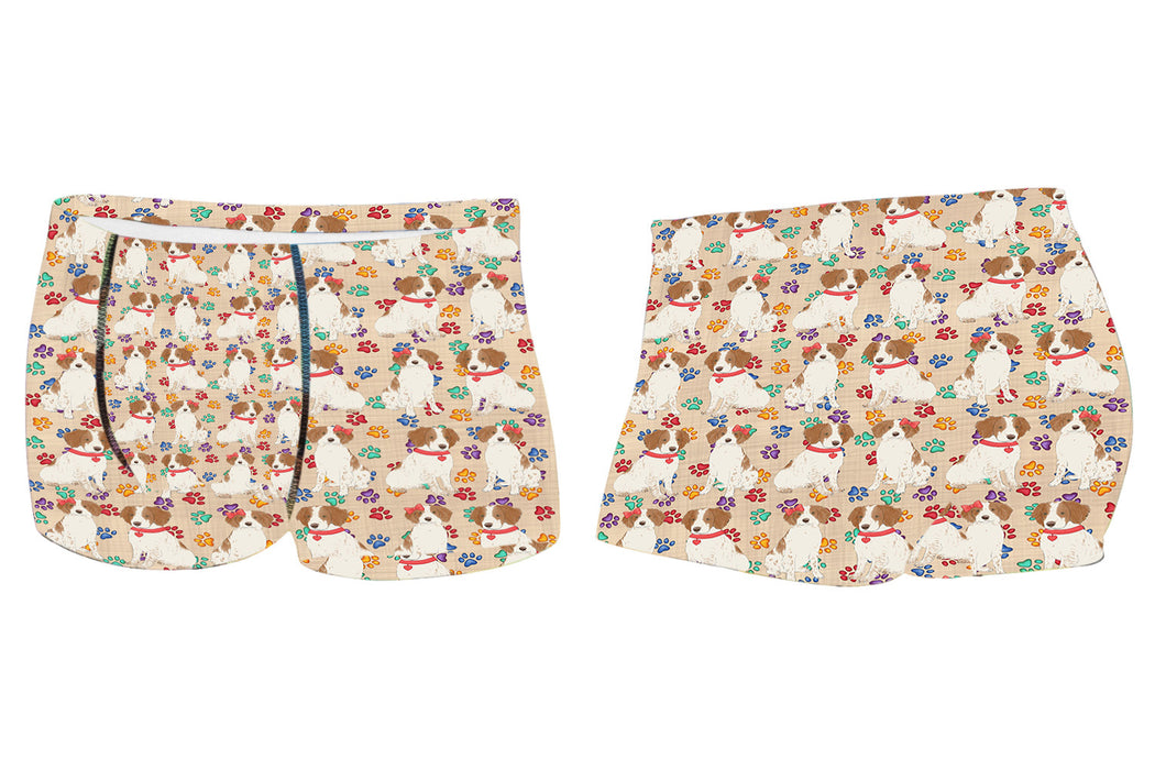 Rainbow Paw Print Brittany Spaniel Dogs RedMen's All Over Print Boxer Briefs