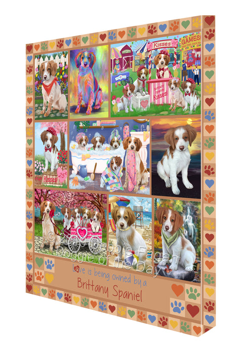 Love is Being Owned Brittany Spaniel Dog Beige Canvas Print Wall Art Décor CVS137780
