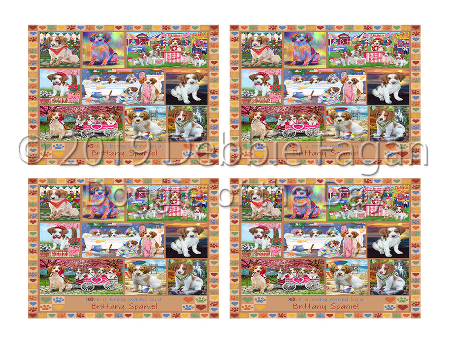 Love is Being Owned Brittany Spaniel Dog Beige Placemat