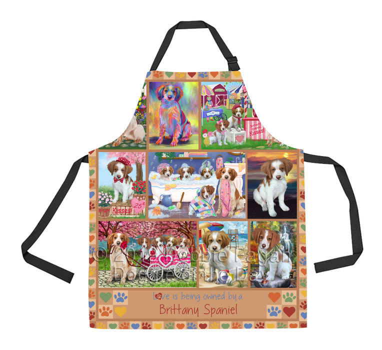 Love is Being Owned Brittany Spaniel Dog Beige Apron