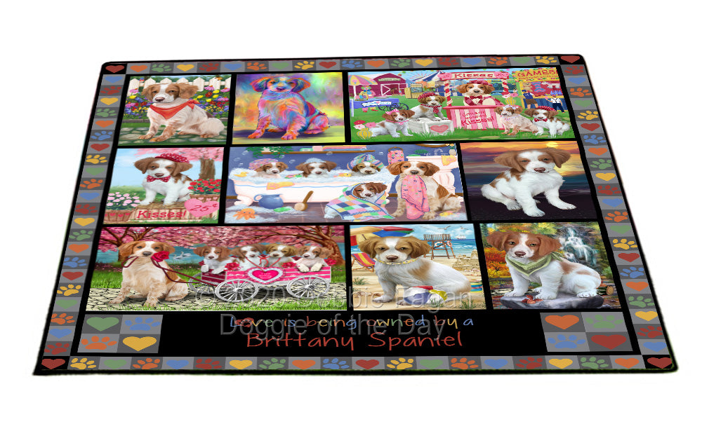 Love is Being Owned Brittany Spaniel Dog Grey Floormat FLMS55279
