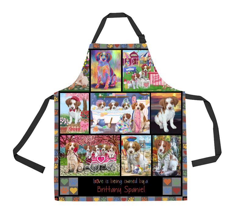 Love is Being Owned Brittany Spaniel Dog Grey Apron