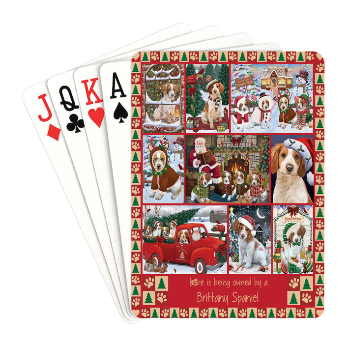 Love is Being Owned Christmas Brittany Spaniel Dogs Playing Card Decks