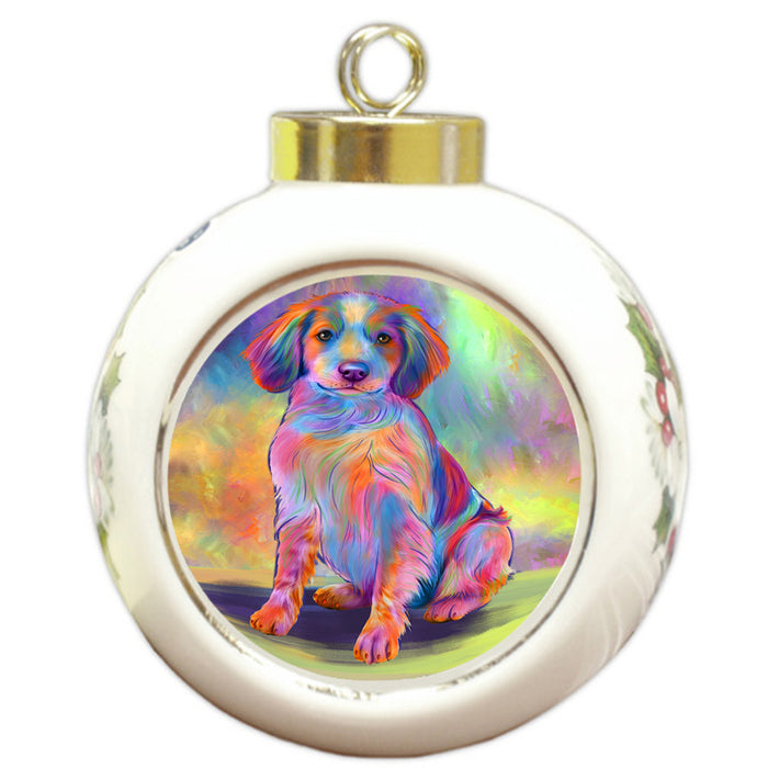 Paradise Wave Brittany Spaniel Dog Round Ball Christmas Ornament RBPOR57052