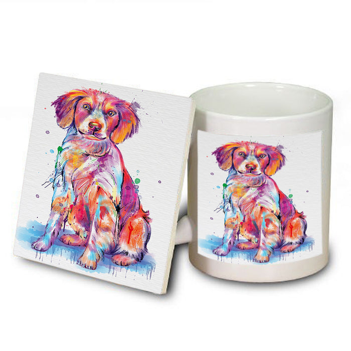 Watercolor Brittany Spaniel Dog Mug and Coaster Set MUC57069