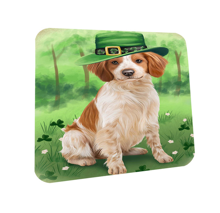 St. Patricks Day Irish Portrait Brittany Spaniel Dog Coasters Set of 4 CST48701