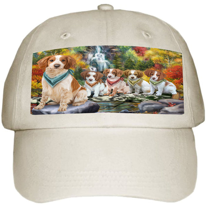 Scenic Waterfall Brittany Spaniels Dog Ball Hat Cap HAT52866