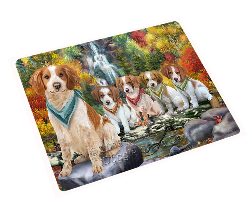 Scenic Waterfall Brittany Spaniels Dog Large Refrigerator / Dishwasher Magnet RMAG58002
