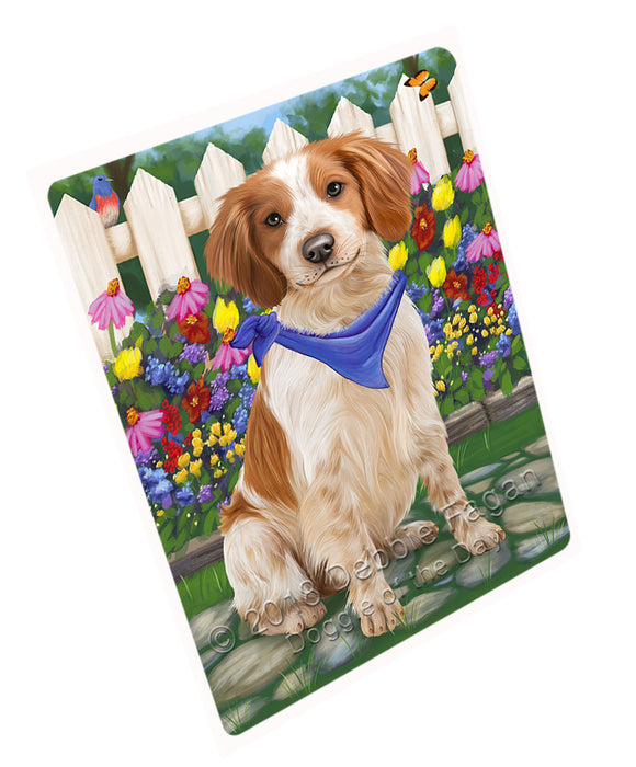 Spring Floral Brittany Spaniel Dog Large Refrigerator / Dishwasher Magnet RMAG58614