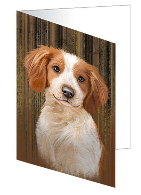 Rustic Brittany Spaniel Dog Handmade Artwork Assorted Pets Greeting Cards and Note Cards with Envelopes for All Occasions and Holiday Seasons GCD55106