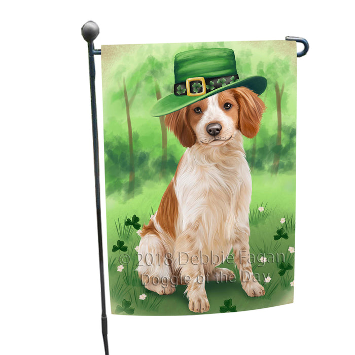 St. Patricks Day Irish Portrait Brittany Spaniel Dog Garden Flag GFLG48651