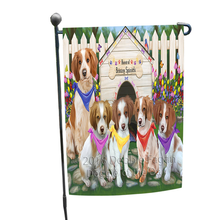 Spring Dog House Brittany Spaniels Dog Garden Flag GFLG49643
