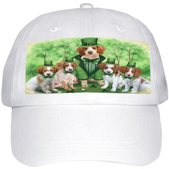 St. Patricks Day Irish Family Portrait Brittany Spaniels Dog Ball Hat Cap HAT49962